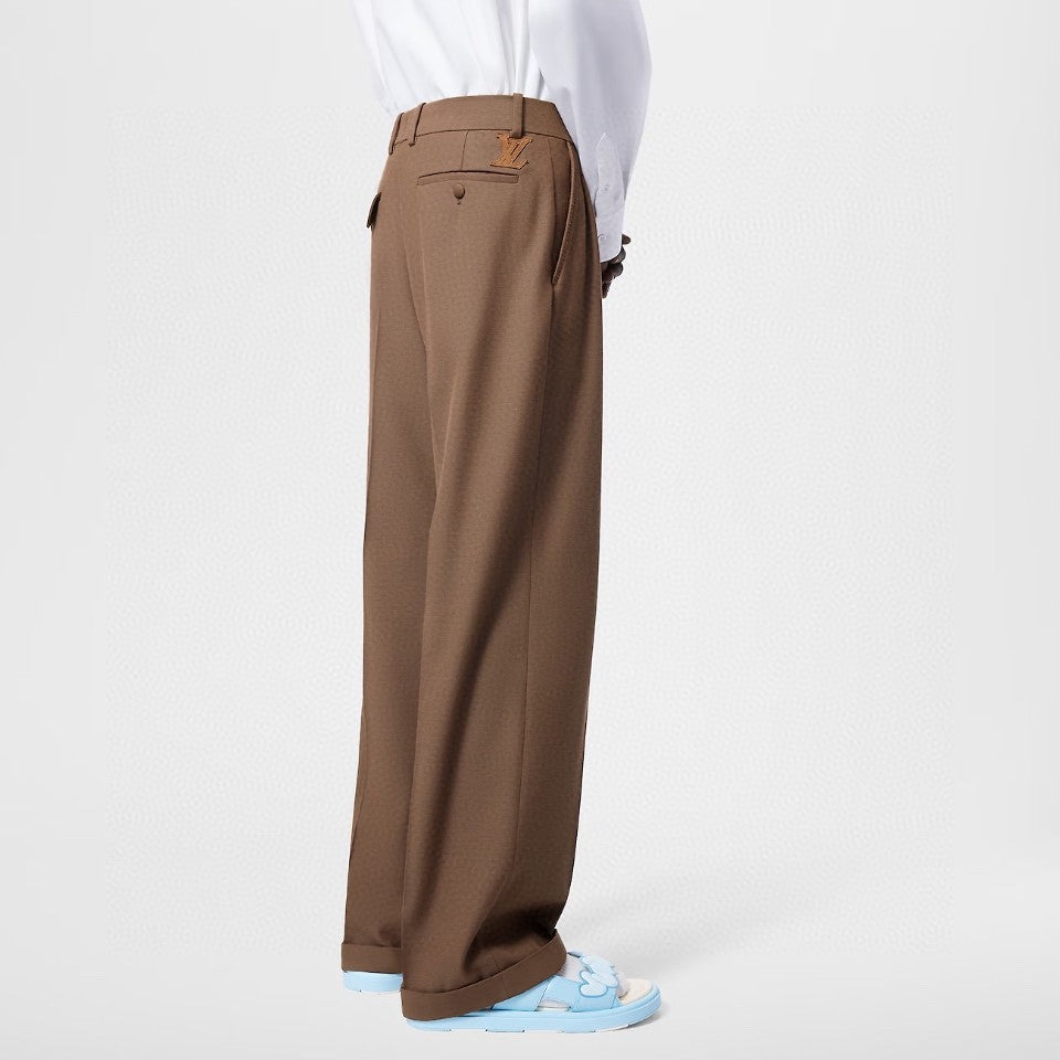 Louis Vuitton Men's Spring & Autumn Solid Color Button Mid Waist Straight Leg Casual Pants #73274
