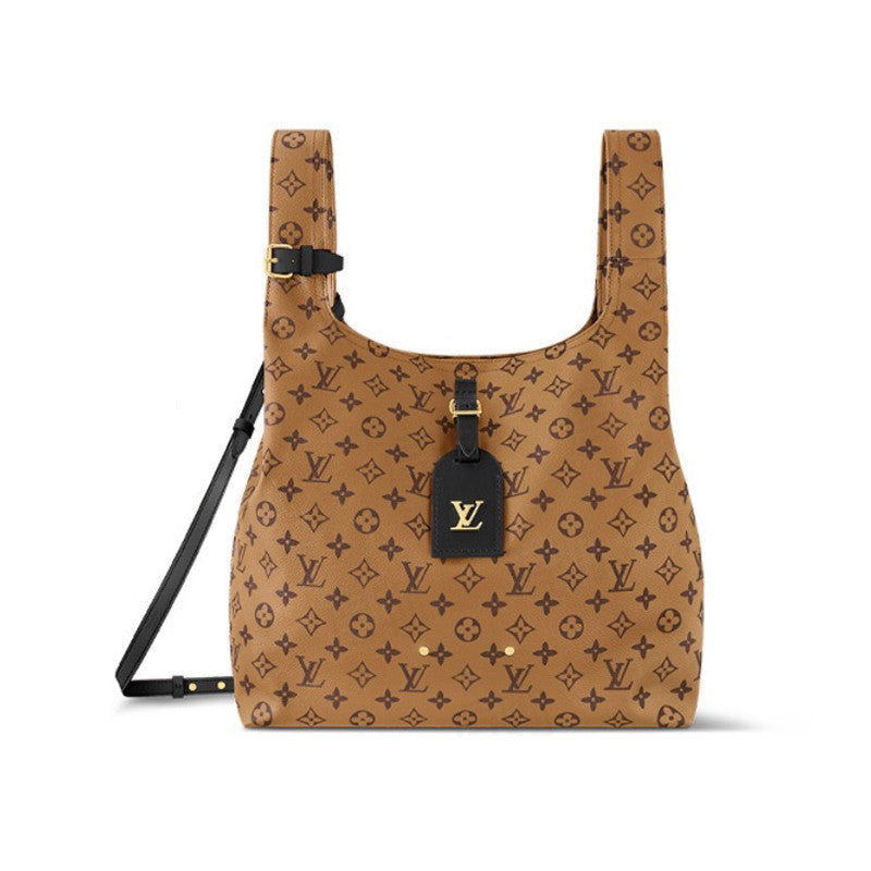 Louis Vuitton Women's ATLANTIS Large Handbags Logo Full Printed Canvas Solid Color Shoulder Crossbody Bags M46817 #81168