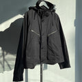 Lemaire Men's Fall And Winter Black Simple Loose Silhouette Paratrooper Workwear Zipper Jacket Tide Ngvp #2636
