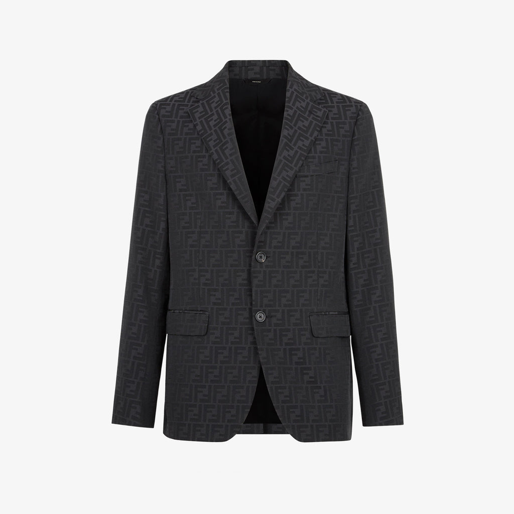 Fendi Men's Fall And Winter F Full Print Casual Suit Jacquard Lapel Single-breasted Jacket Straight Suit Pants Set #71558
