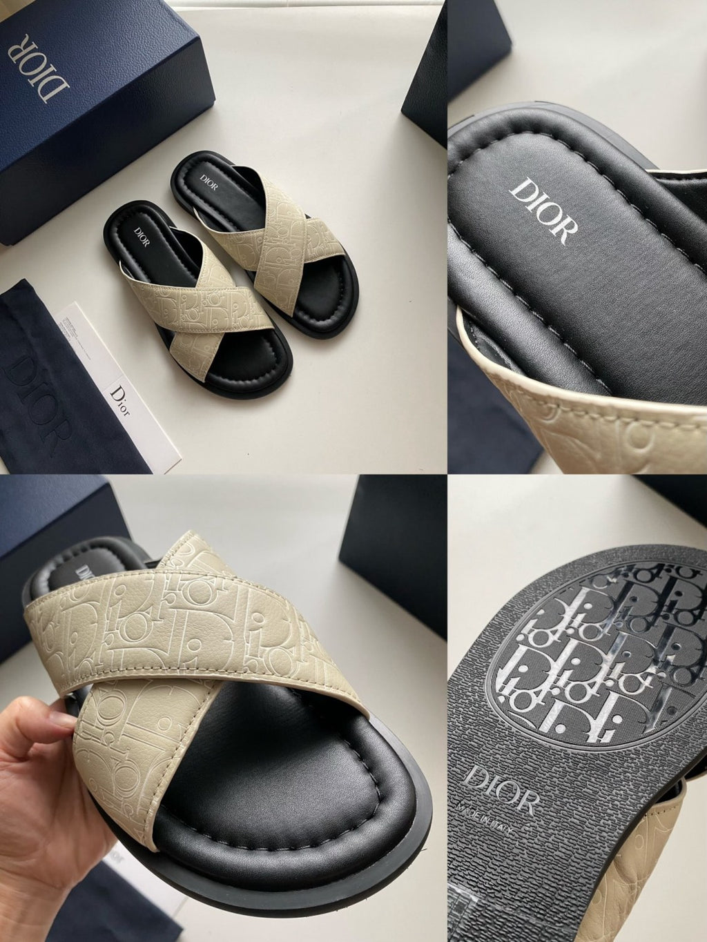 Dior Alias Men's Summer Solid Color Letter Print Casual Sandal Shoes #77154