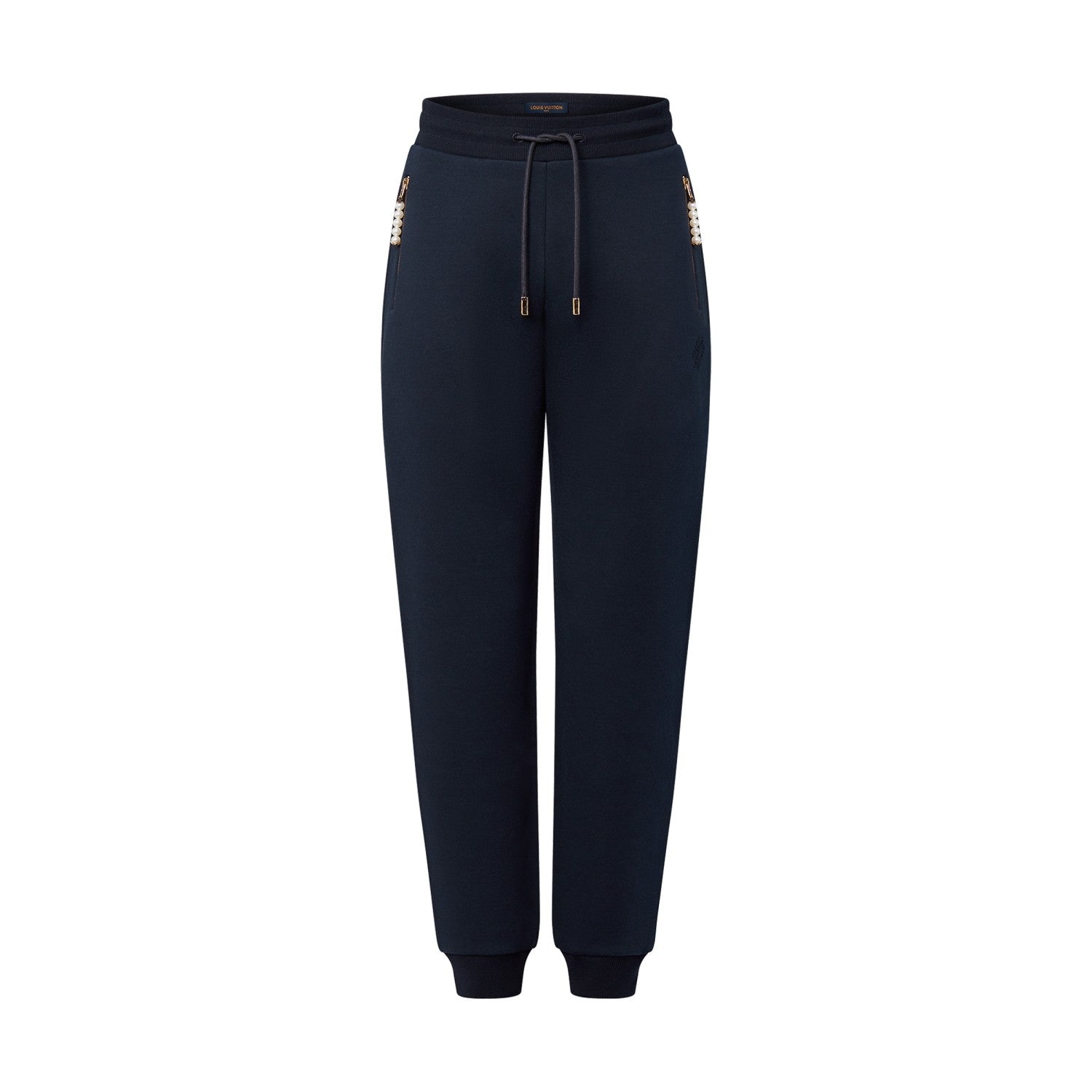 Louis Vuitton Men's Spring and Fall Letter Embroidered Ribbed Drawstring Casual Pants #99571