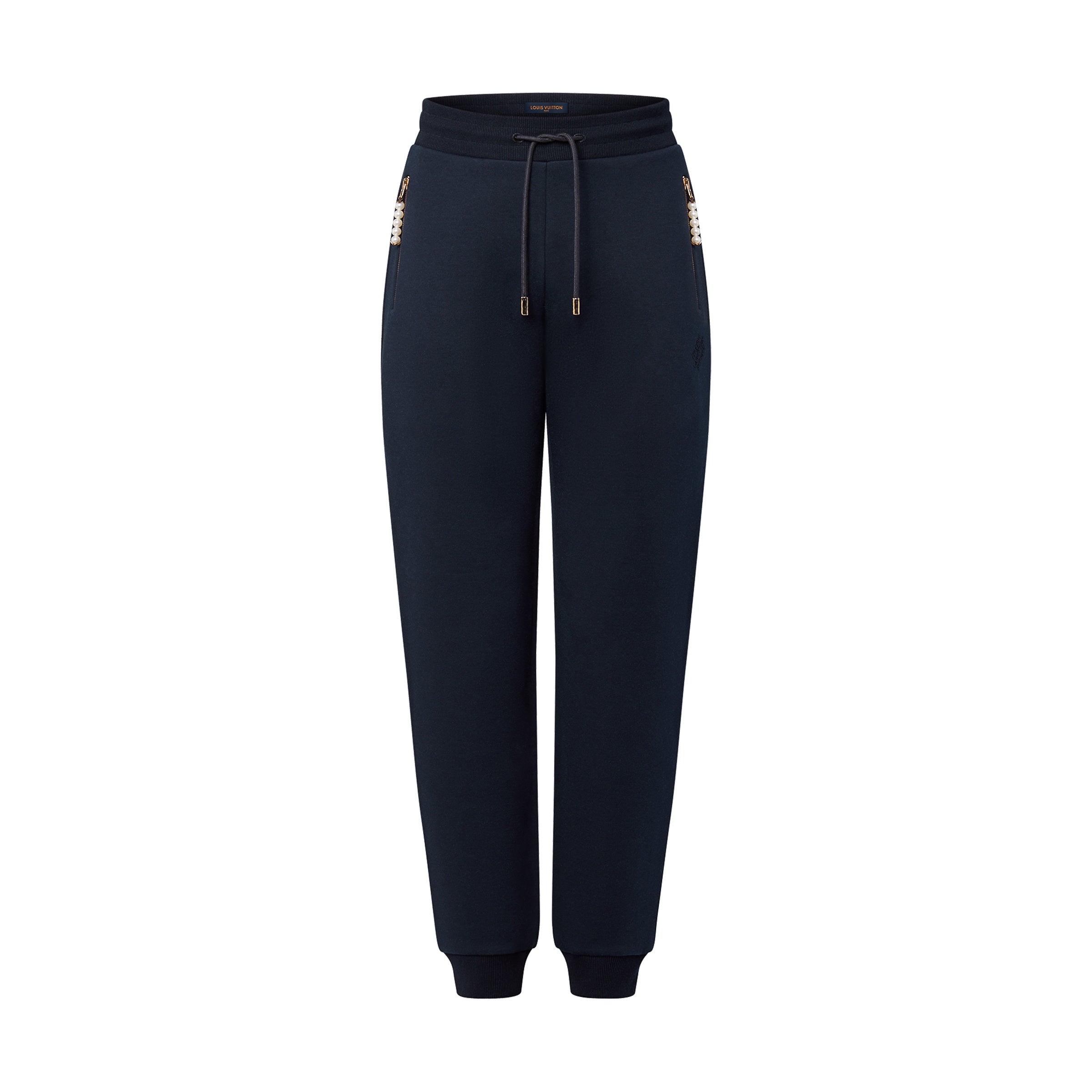 Louis Vuitton Men's Spring and Fall Letter Embroidered Ribbed Drawstring Casual Pants #99571