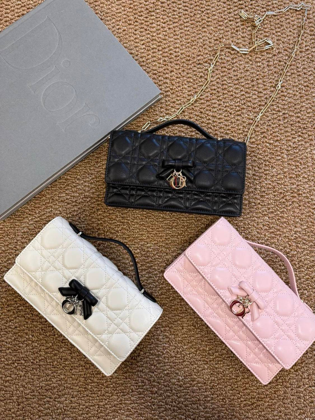 DIOR My Dior Mini Bag Black Cannage Lambskin #383157