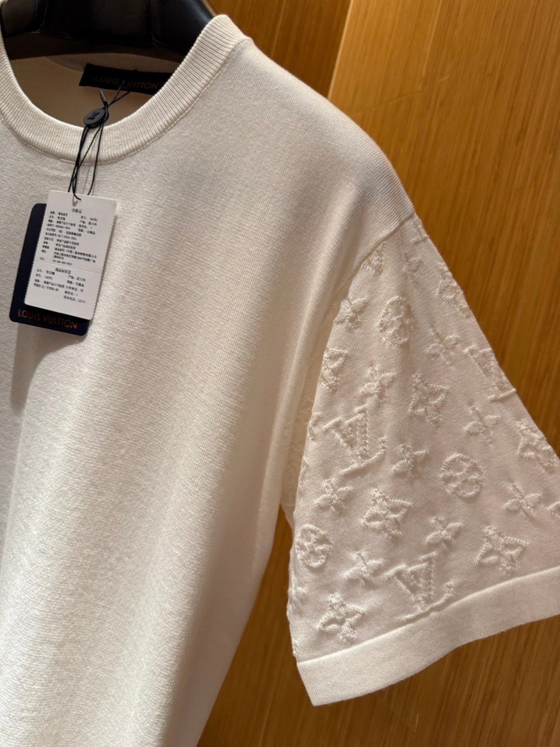 Louis Vuitton Men's Summer Solid Color Letter Printed Sleeve Cotton Round Neck Short Sleeve T-Shirt #76252
