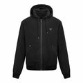 Prada Men's Winter Fashion Casual Solid Color Hooded Zip Up Jacket With Triangle Label Cotton Coat Cotton Jacket #79344