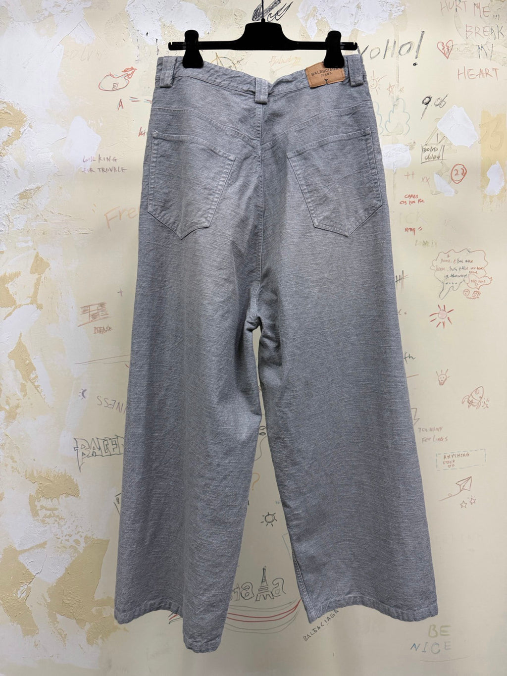 Balenciaga Top-quality Version Men's Trompe L Œil Hoodie Pants in Heather Grey#335727