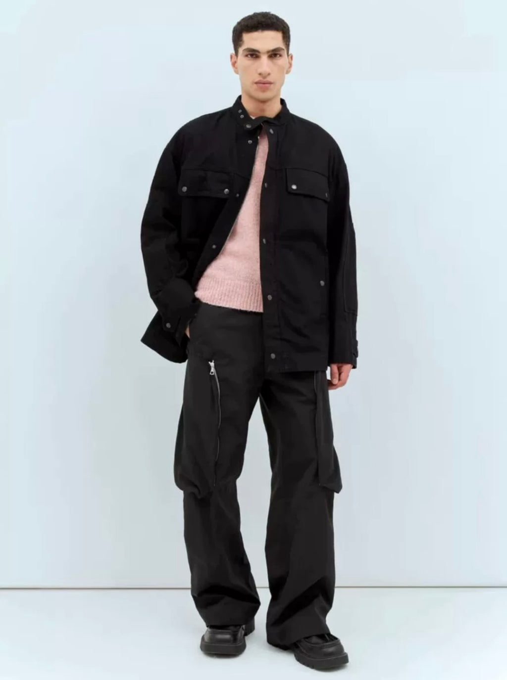 Dries Van Noten DVN Men's Spring And Summer Three-dimensional Cutting 3d Large Pockets Zipper Drawstring Nylon Work Pants Loose Straight Wide-leg Pants Casual Pants Ngvp #2469