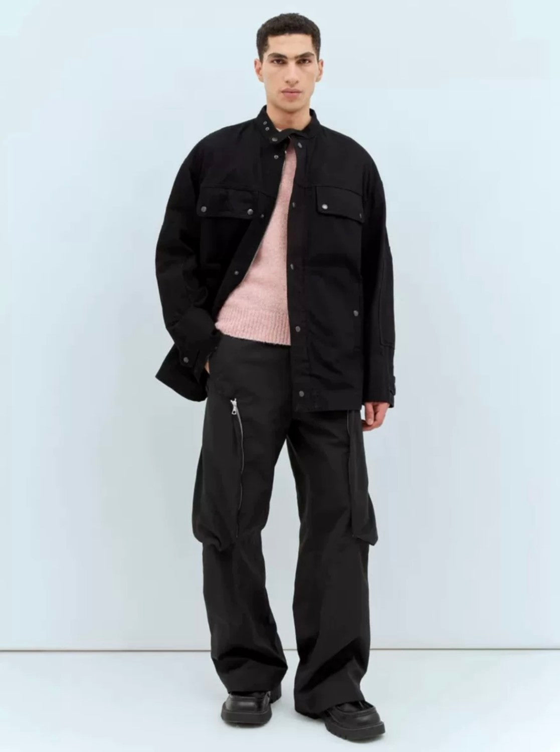 Dries Van Noten DVN Men's Spring And Summer Three-dimensional Cutting 3d Large Pockets Zipper Drawstring Nylon Work Pants Loose Straight Wide-leg Pants Casual Pants Ngvp #2469