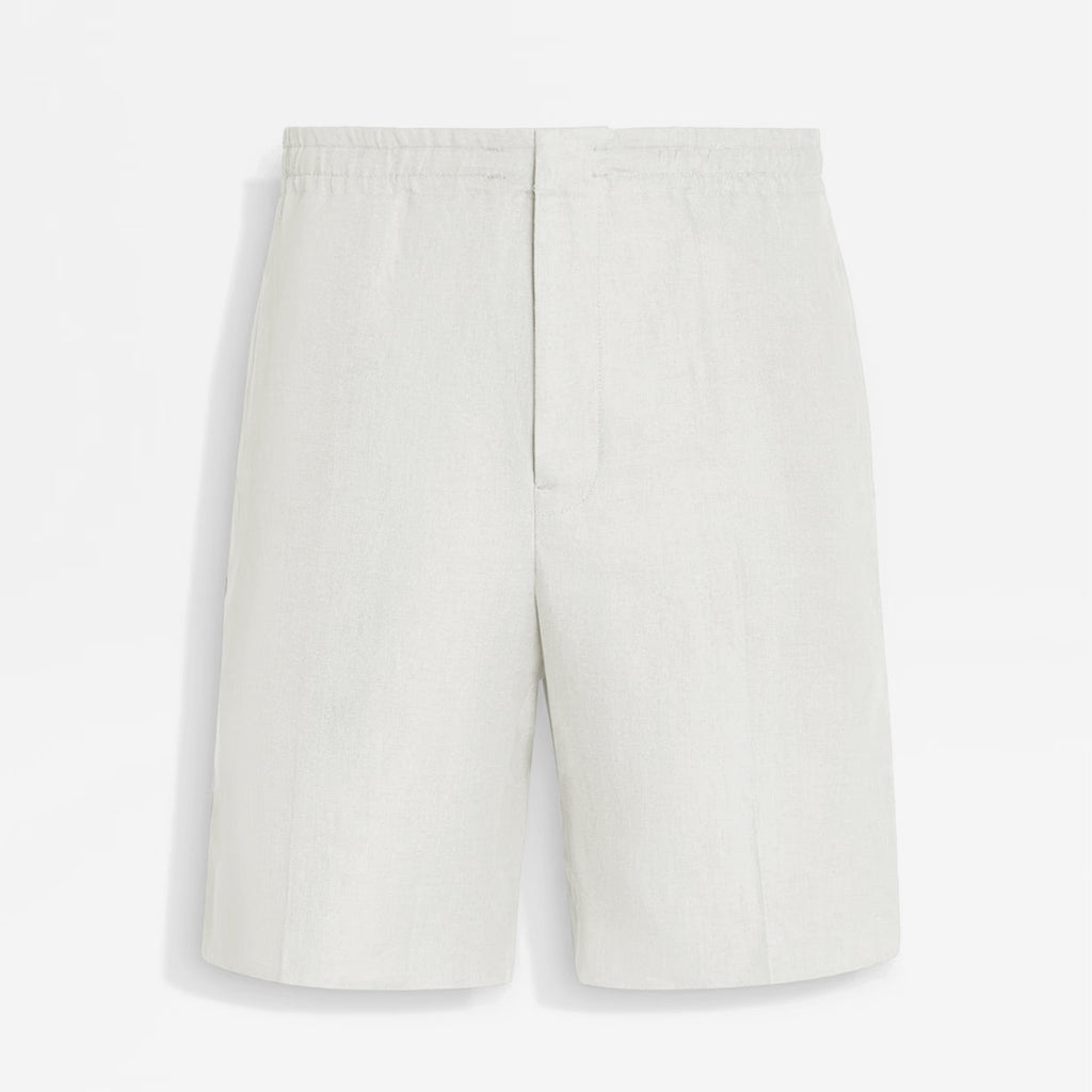 Ermenegildo Zegna Men's Summer Mid Waist Straight Solid Color Linen Casual Shorts Ngvp #1234