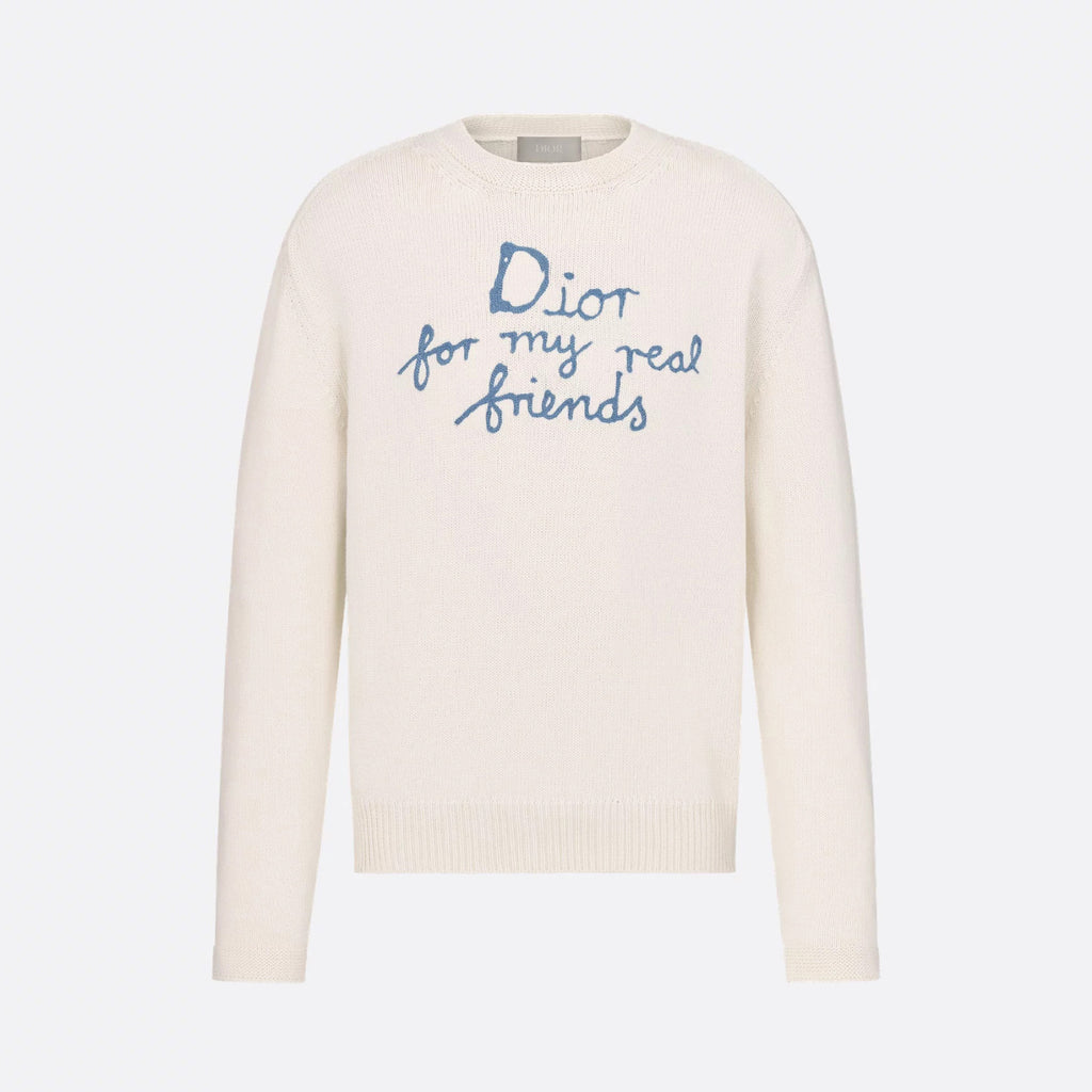 Dior Men's And Women's Spring And Autumn Solid Color Letter Print Round Neck Knit Long Sleeve Sweater #76494