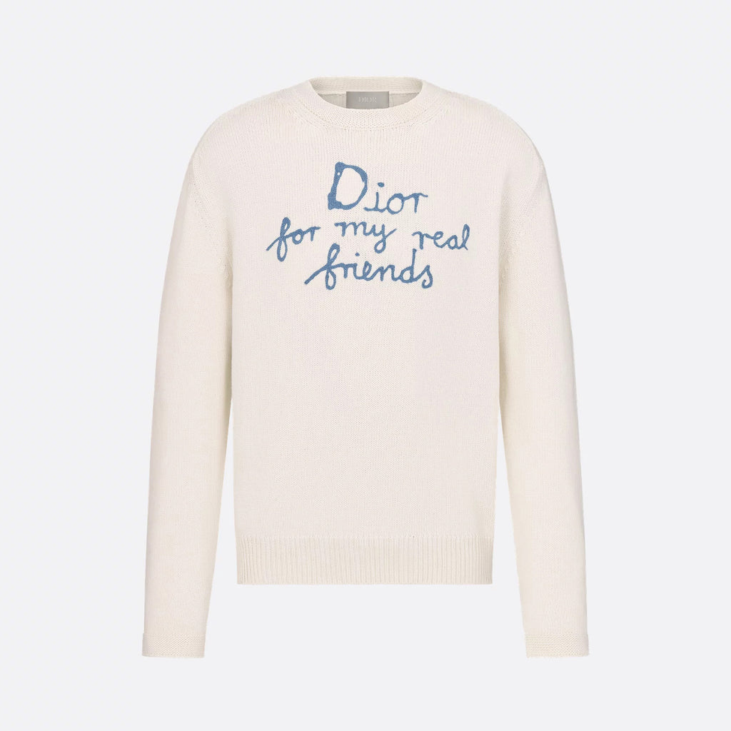 Dior Men's And Women's Spring And Autumn Solid Color Letter Print Round Neck Knit Long Sleeve Sweater #76494