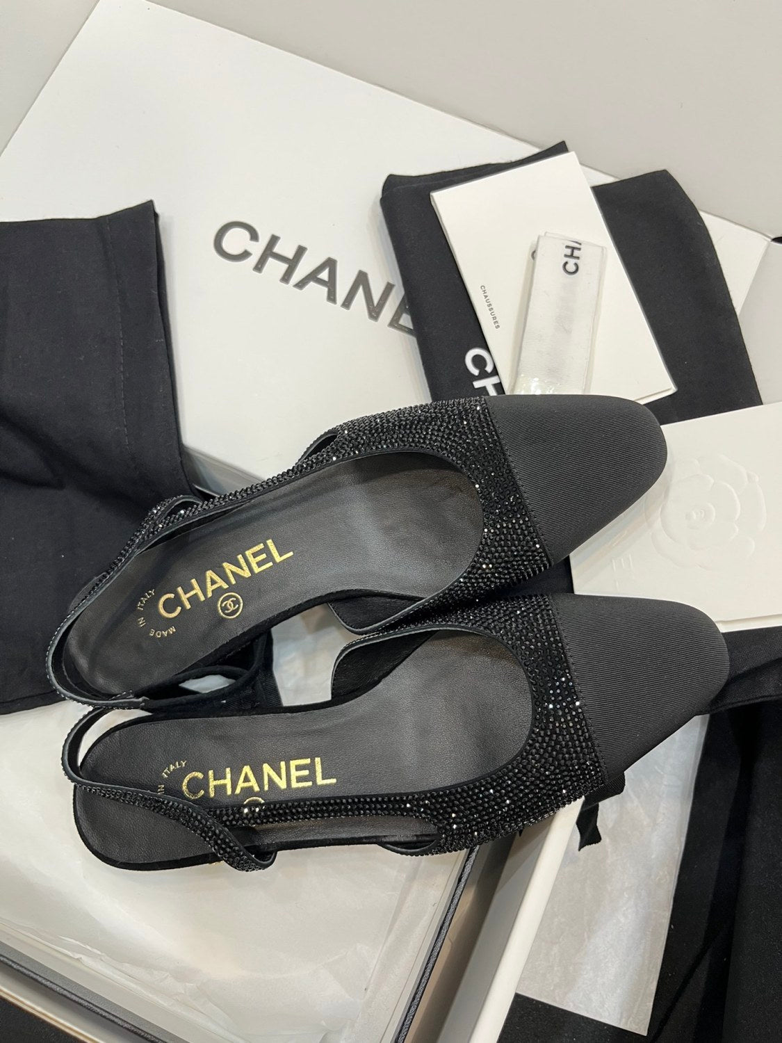 Chanel Women's Spring Summer Solid Colour Leather Round Toe Ballet Sandal Shoes #77255
