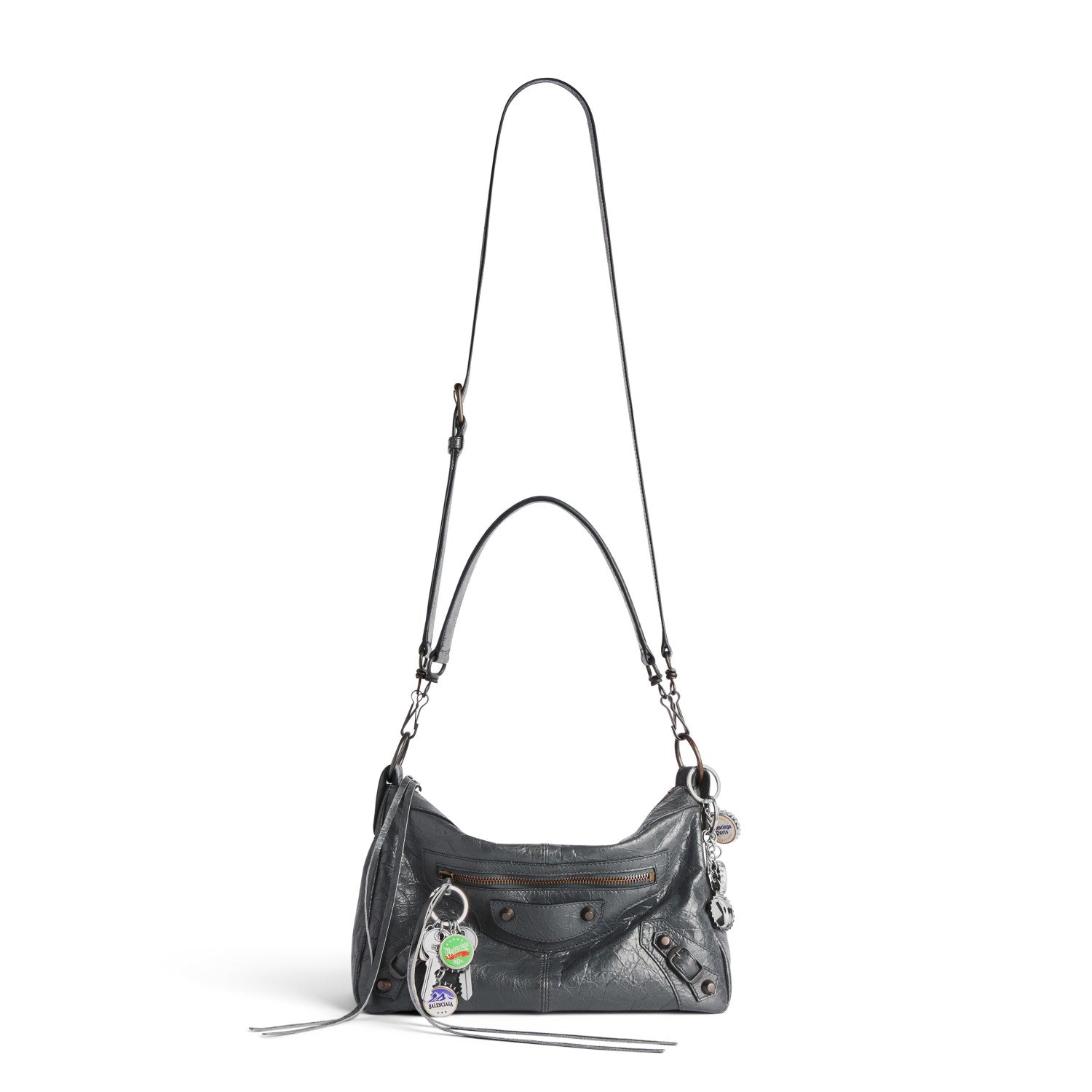Balenciaga LE CITY MOTO Men's And Women's Fashion Classic Solid Color Zipper Closure Leather Adjustable Strap Shoulder Bag Crossbody Bag Motorcycle Bag Bags 8461882AB6Z1251 #79567