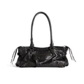Balenciaga Women's Le City Bag East-West Motorcycle Bag Solid Color Leather Shoulder Bag Handbag Bags 8457042ABEK1000 #81473
