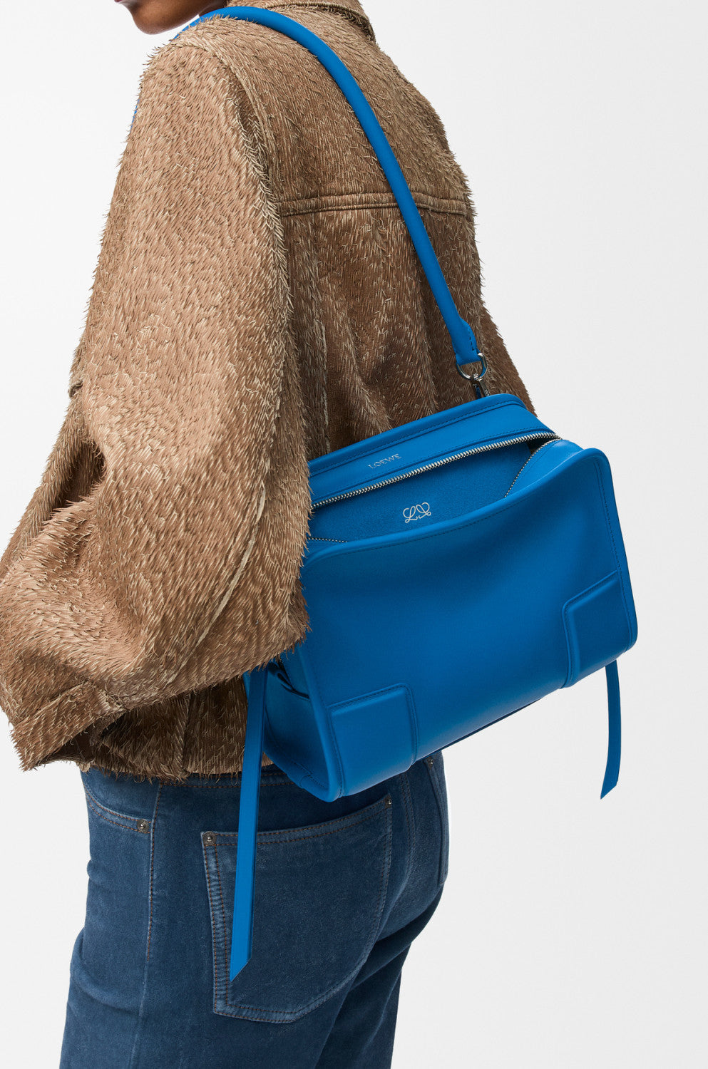 Loewe Small Amazona Handbag Shoulder Bag Crossbody Bag Minimalist Two-tone Suede Handbag Small Square Bag A039as0x02 #82973A