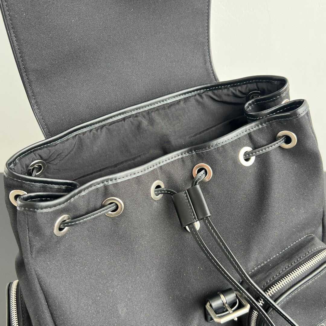 Bottega Veneta Crossroad Multi-Pocket Nylon Backpack Woven Leather Adjustable Straps #333014