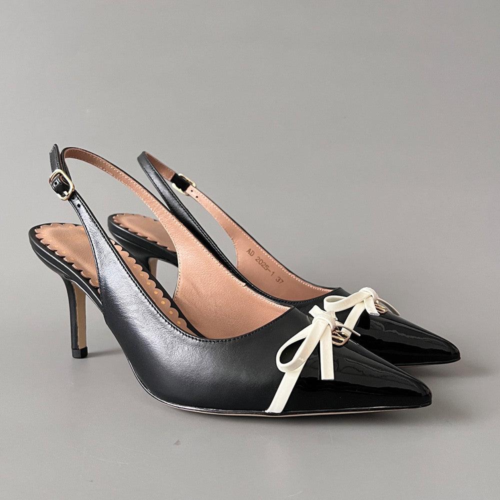 Valentino Bepointy Slingback Pump In Patent Leather And Kidskin 80MM #334525