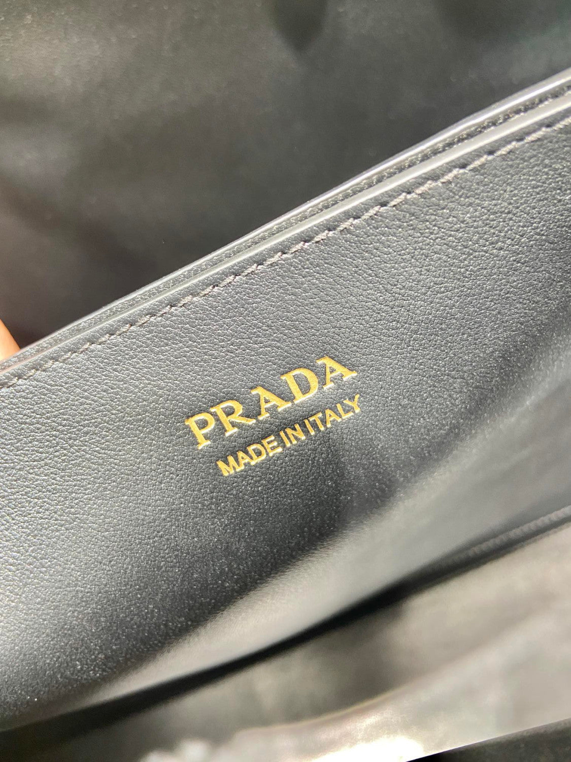 PRADA Black Prada Buckle Leather Bag With Belt #334235