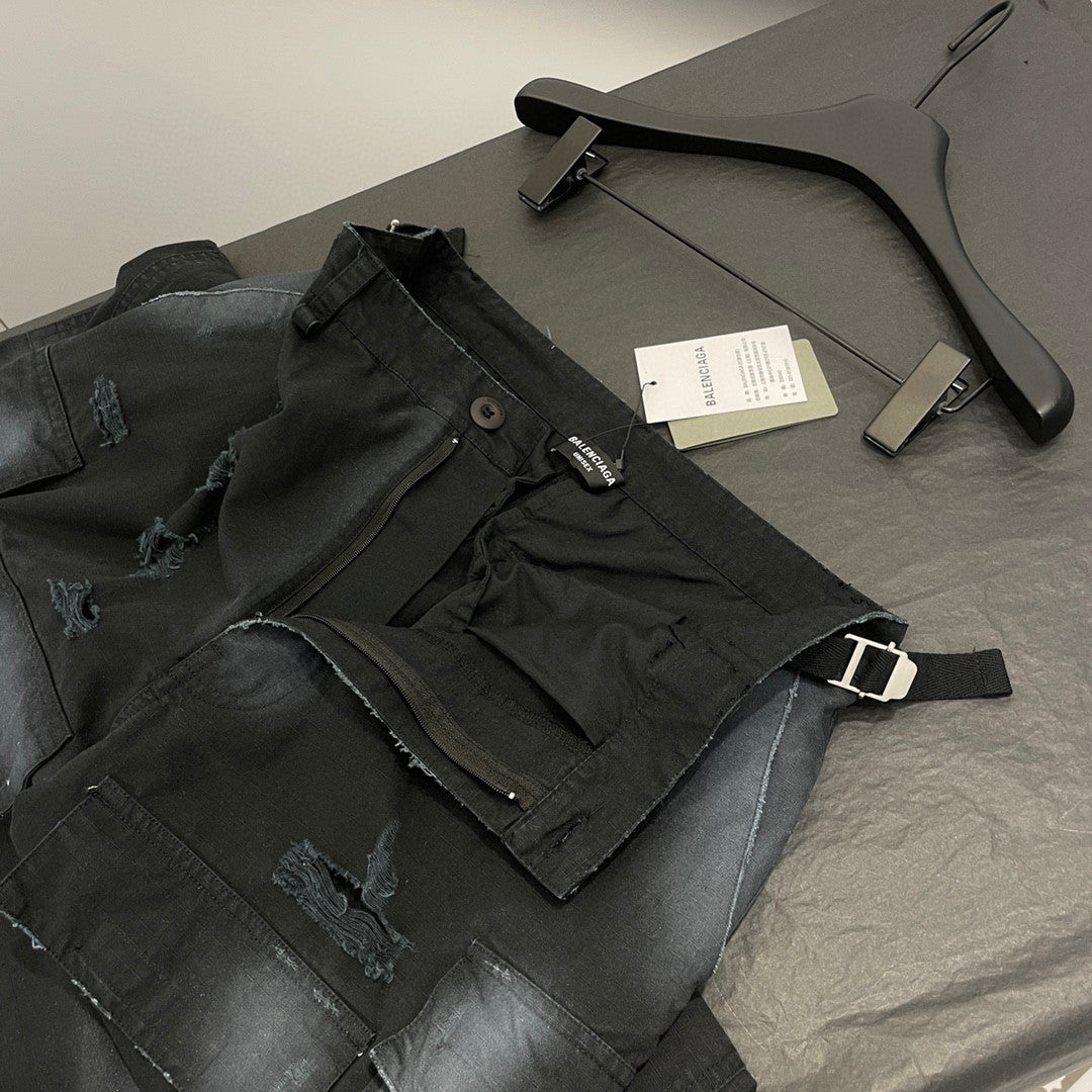 Balenciaga Men's Large Cargo Pants In Light Grey Ngvp #6428