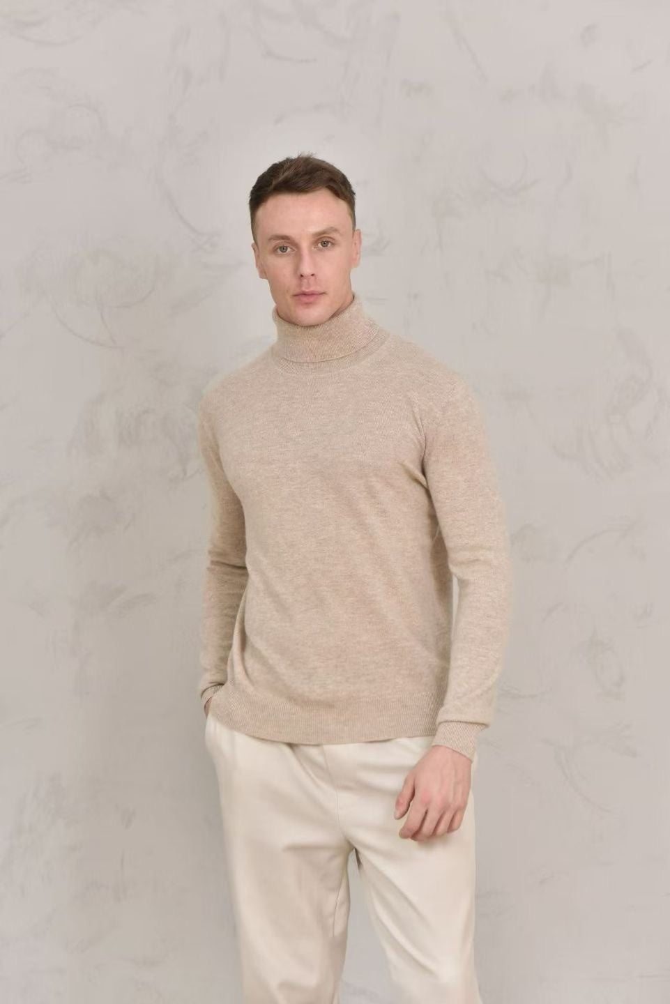 Loro Piana Dolcevita Men's High Neck Sweater Fall And Winter Knitted Fashion Trend Of Comfortable Long-sleeved Casual Knit Pullover Sweater Ngvp #2225