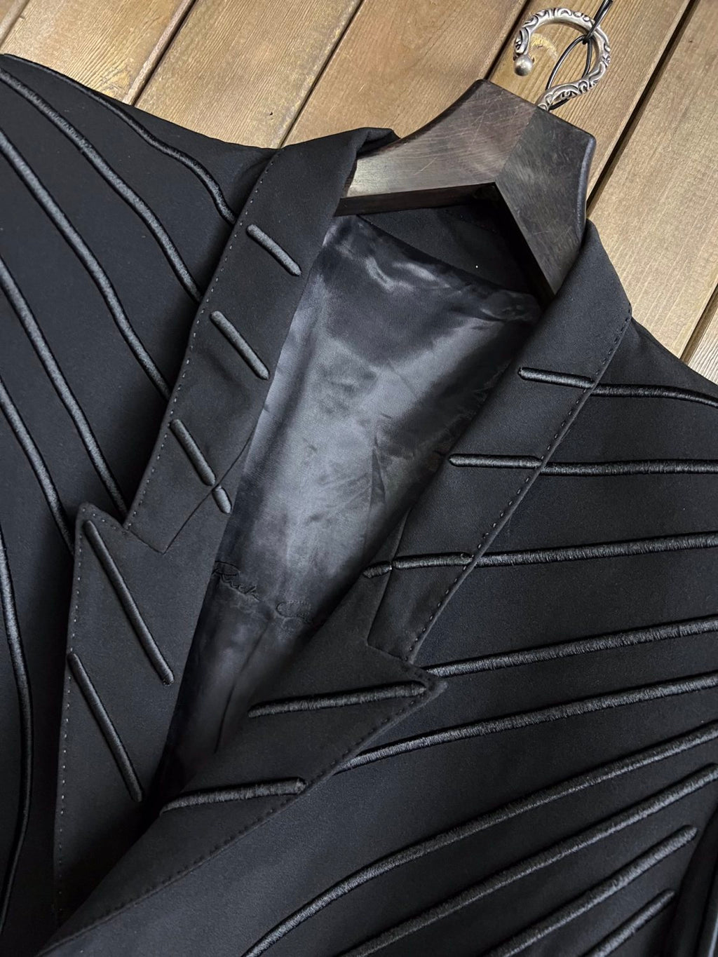 Rick Owens Men's Spring/Fall Fashion Classic V Neck Single Breasted Solid Color Long Suit Jacket #79334