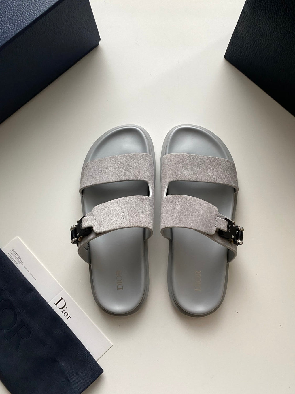 Dior Aqua Men's Summer Solid Color Suede Buckle Sandals Shoes #77184