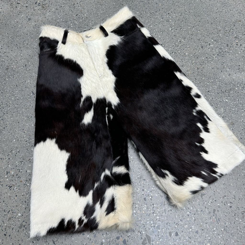 Self-branded Spring And Summer New 1of1 Leather Cow Fur Shorts High Street Trend Fashion Hip-hop Style Versatile Luxury Wide-legged Shorts Ngvp #1583