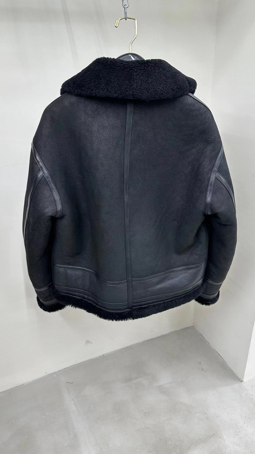 Tom Ford Men's Winter Black Fur Patchwork Long Sleeve Zipper Jacket #98478