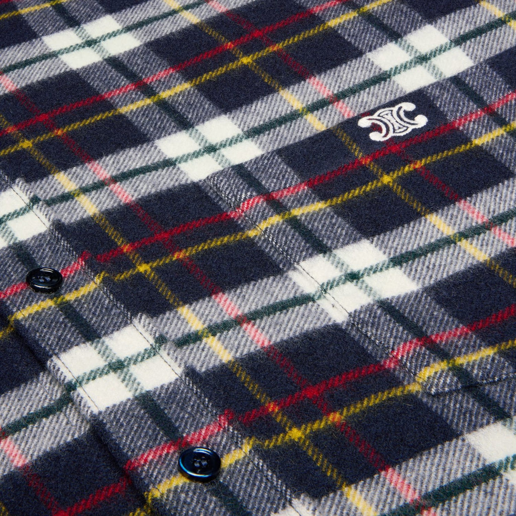 Celine Relaxed Shirt in Brushed Checked Wool #335061