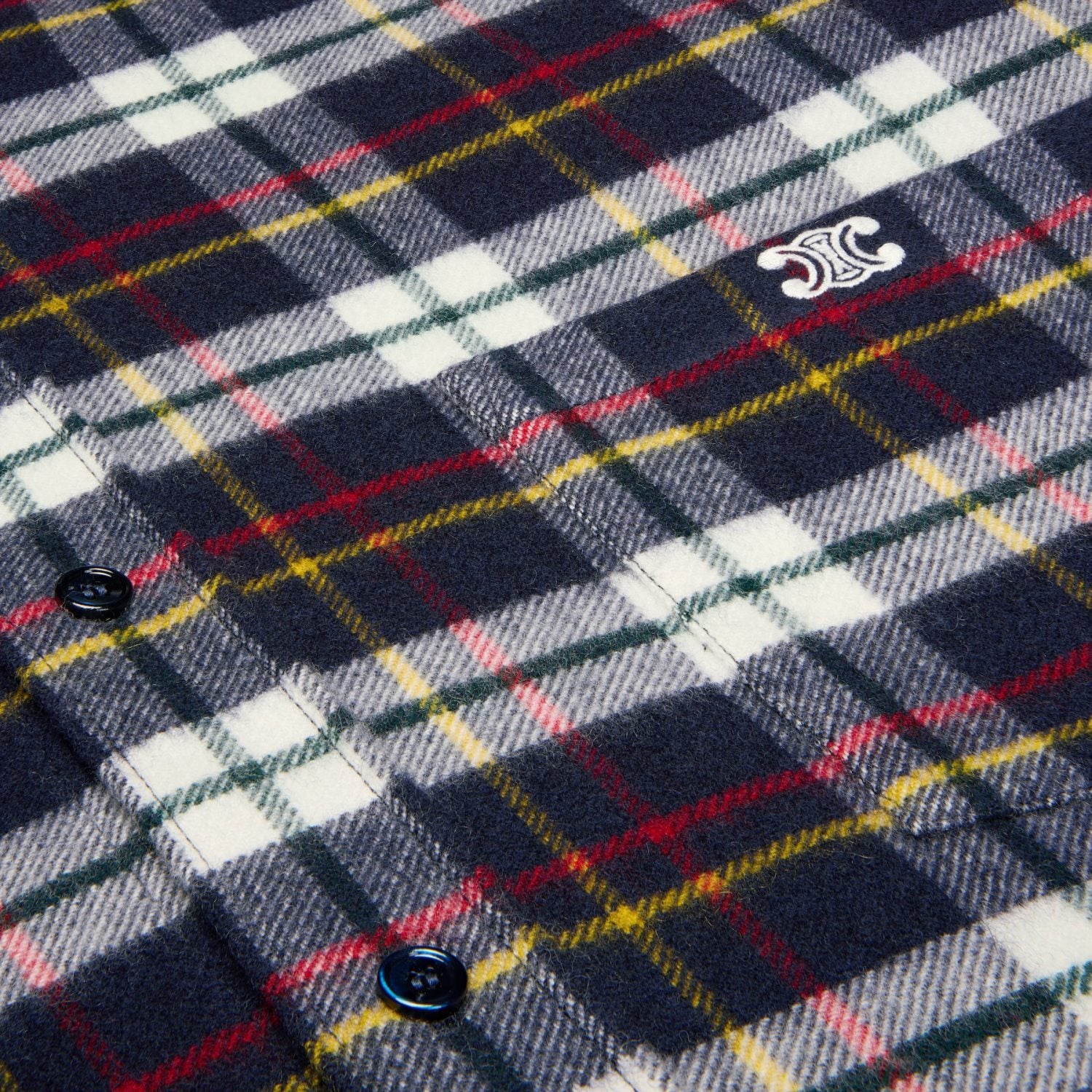 Celine Relaxed Shirt in Brushed Checked Wool #335061