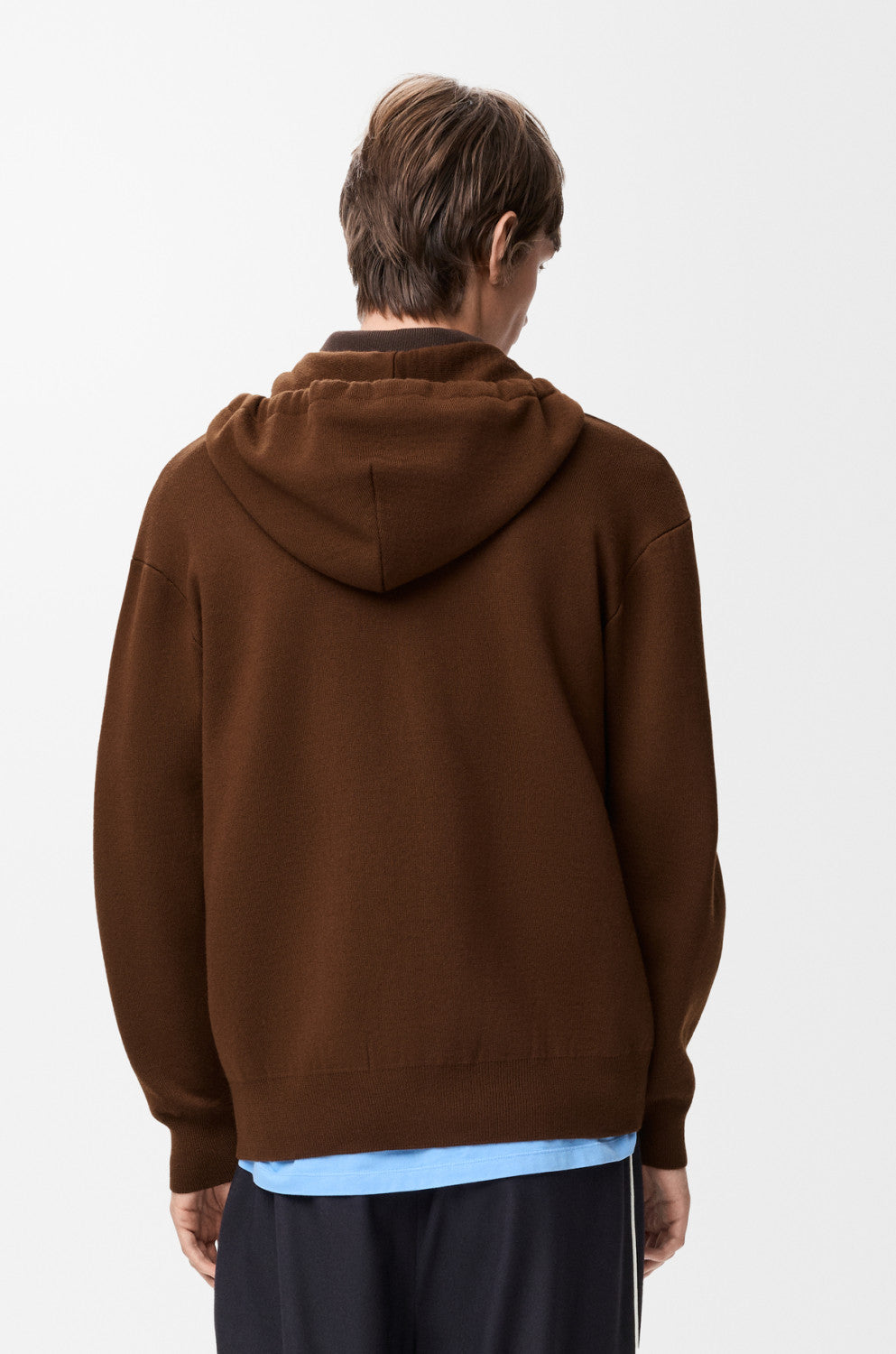 Loewe Zip-up hoodie in wool Brown #334661