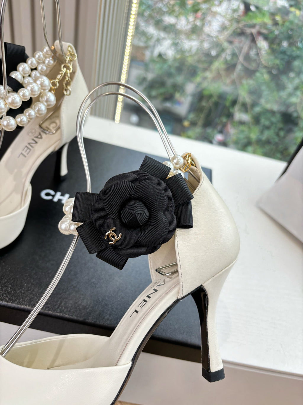 Chanel 25S Braided Mary Jane Toe Pearl Sandals and High Heels #334481