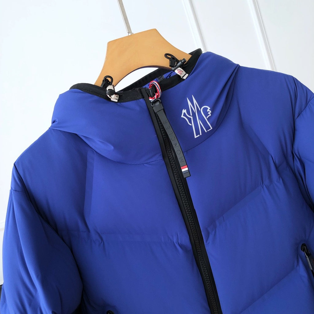 Moncler Men's Autumn and Winter Solid Color Zipper Hooded Long Sleeve Fitted Puffer Down Jacket #73779
