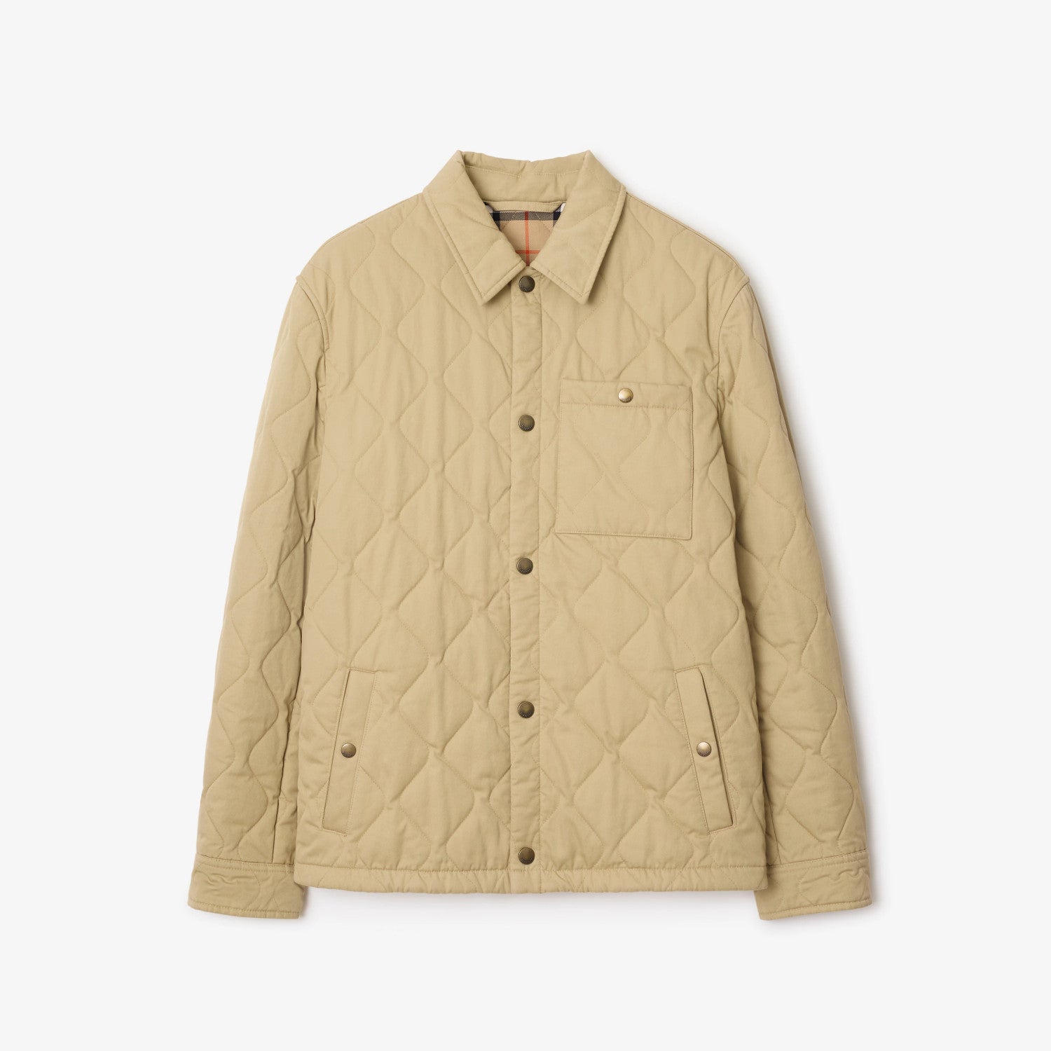 Burberry Men's Spring/Fall Fashion Casual Solid Color Collared Single Breasted Checkered Lined Long Sleeve Jacket #79367