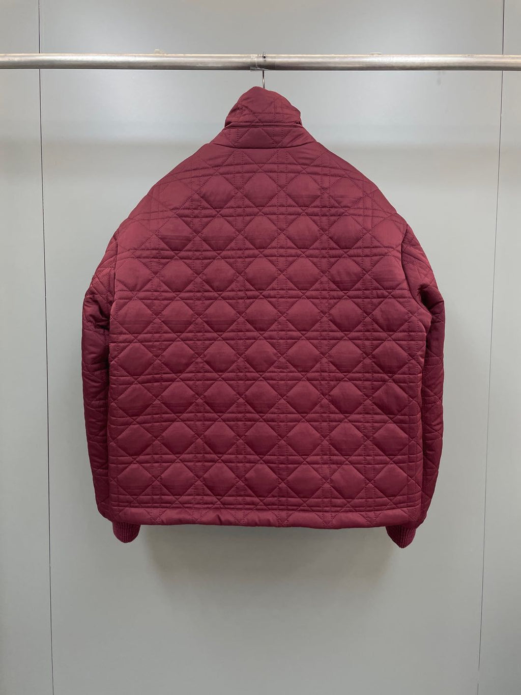 Dior Men's Autumn and Winter Solid Color Lapel Quilted Zipper Long Sleeve Jacket #74854