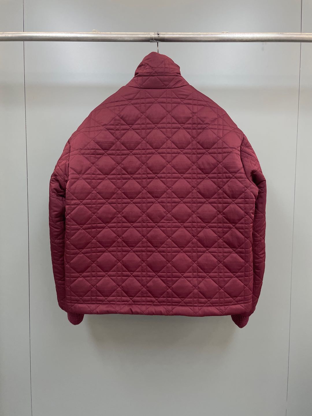 Dior Men's Autumn and Winter Solid Color Lapel Quilted Zipper Long Sleeve Jacket #74854