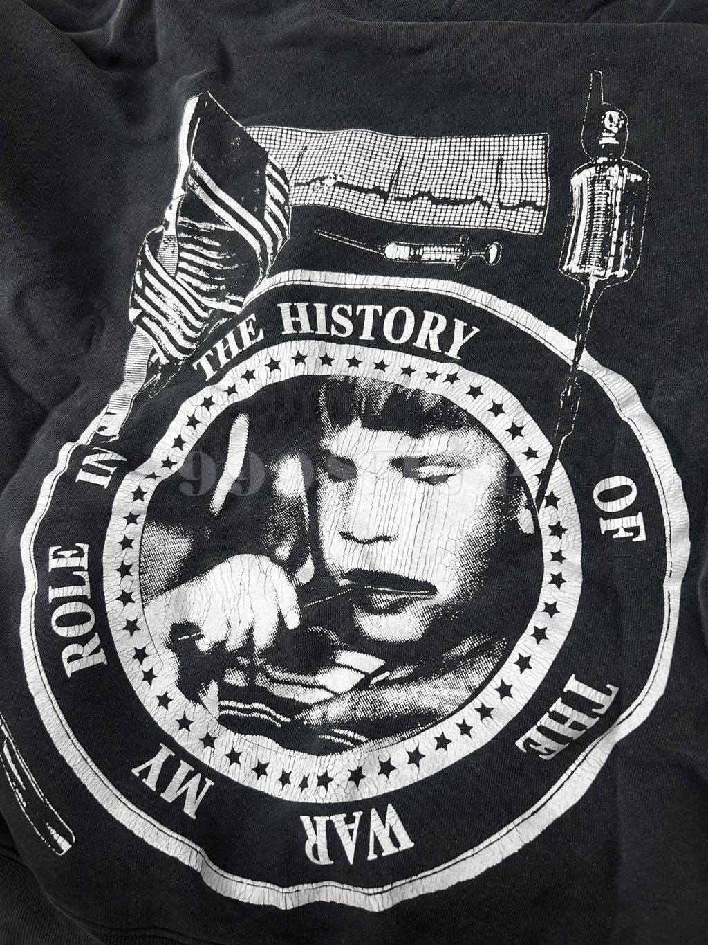 Enfants Riches Deprimes  My Role in the Histort of  War  Washed Distressed Hooded Sweatshirt #333687