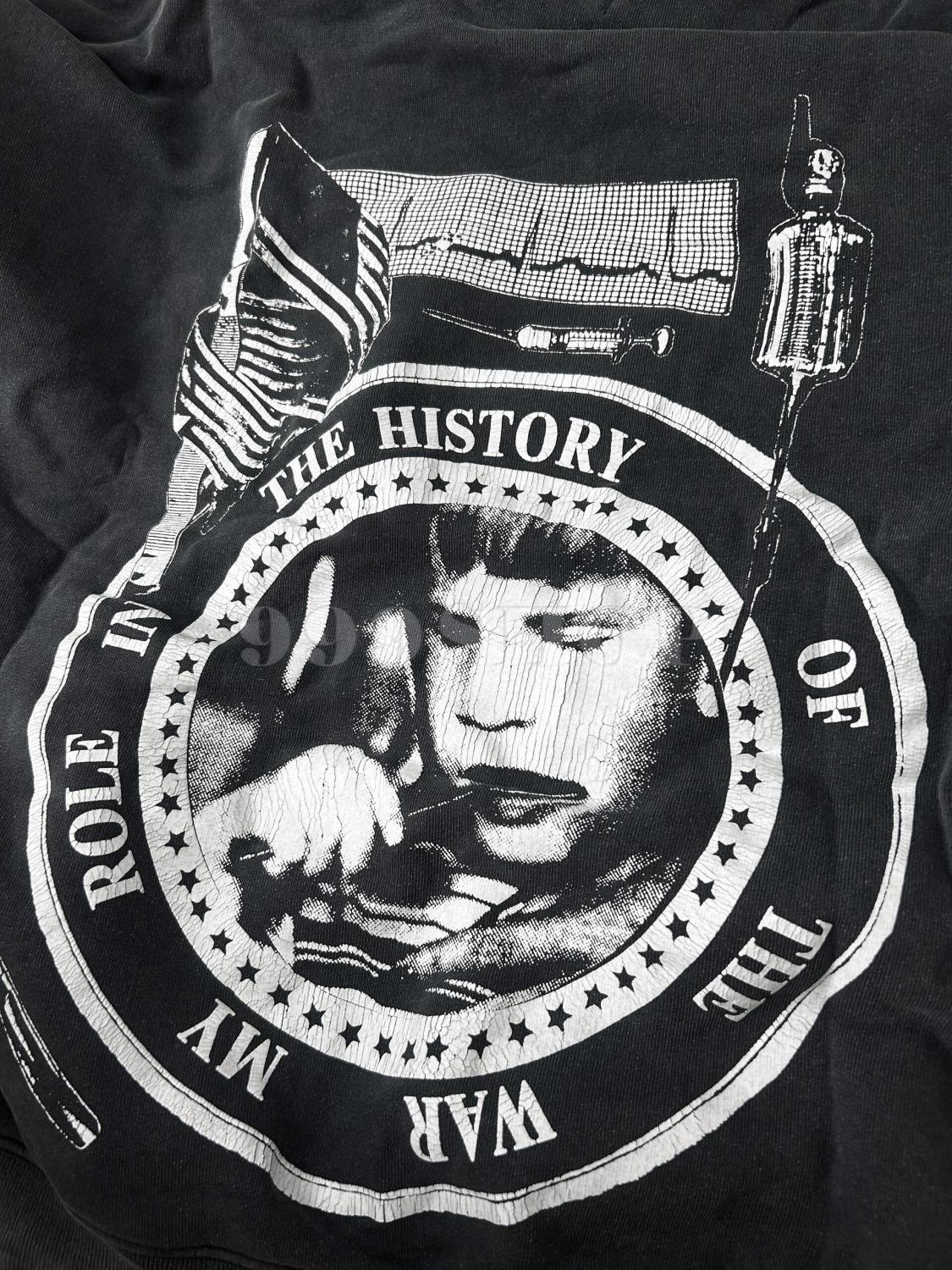 Enfants Riches Deprimes  My Role in the Histort of  War  Washed Distressed Hooded Sweatshirt #333687