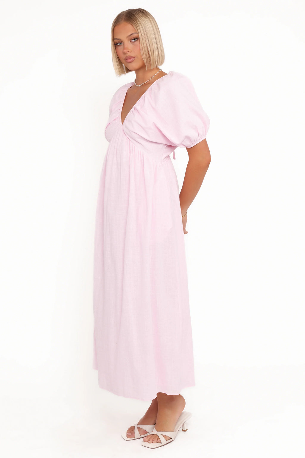 Sullivan Puff Sleeve Maxi Dress - Pink