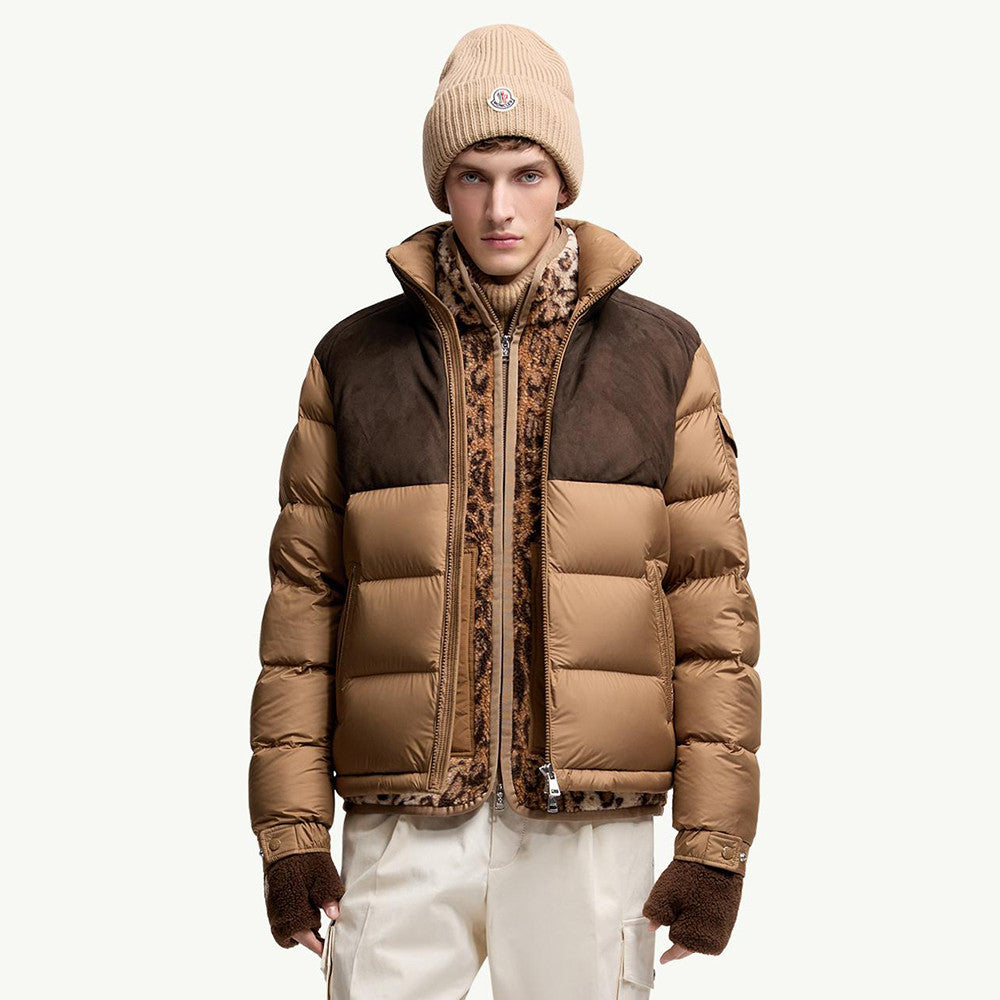 Moncler Beige Cheverny Suede Short Down Jacket Short Down Jackets #335922