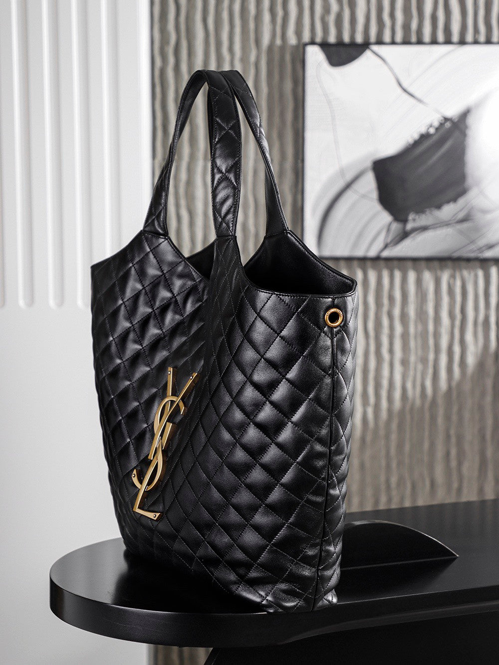 Saint Laurent ICARE quilted lambskin in Black #336145