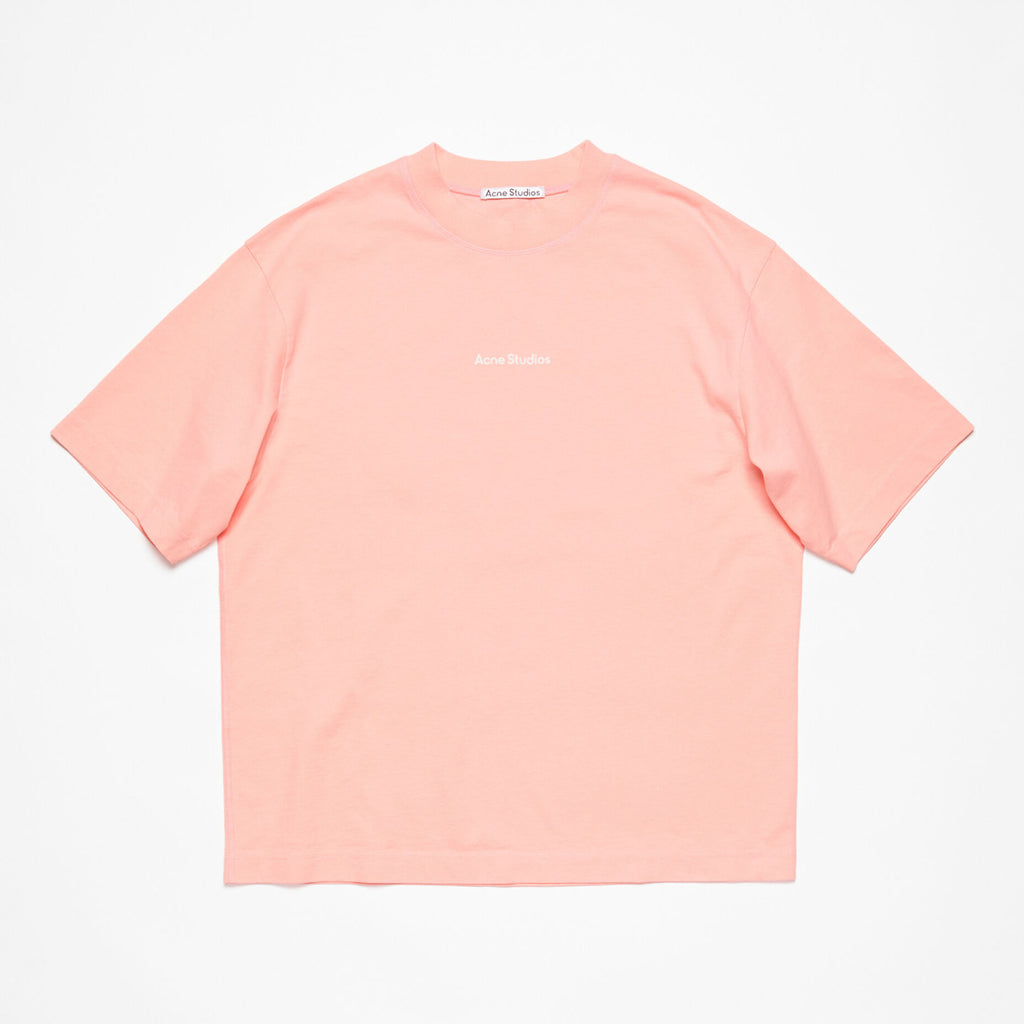 Acne Studios Men's Summer Solid Color Round Neck Pullover Loose Plain Knit Drop Shoulder Letter Short Sleeve T-Shirt #98369