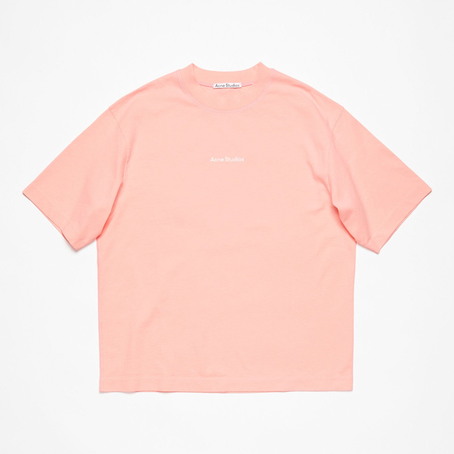 Acne Studios Men's Summer Solid Color Round Neck Pullover Loose Plain Knit Drop Shoulder Letter Short Sleeve T-Shirt #98369