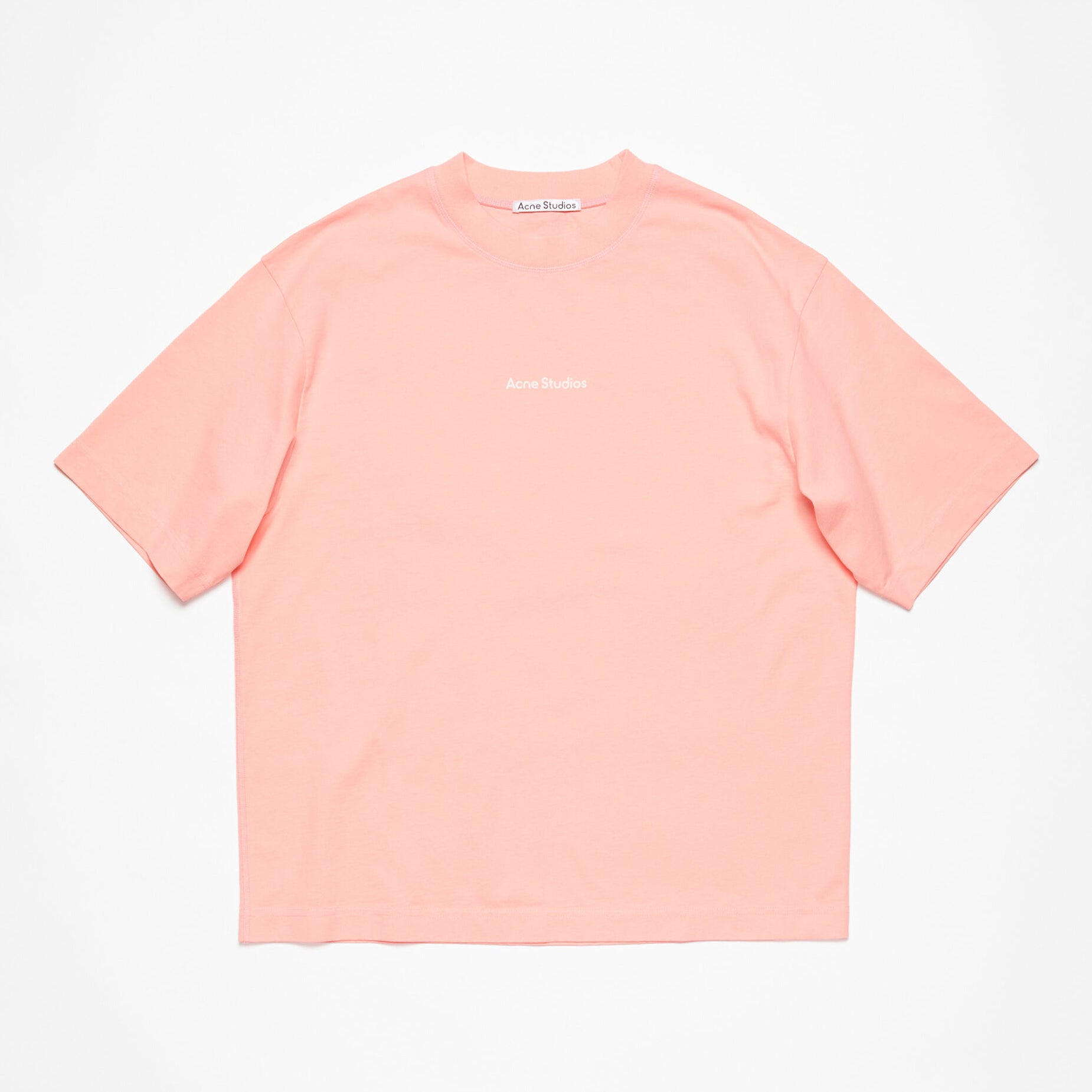 Acne Studios Men's Summer Solid Color Round Neck Pullover Loose Plain Knit Drop Shoulder Letter Short Sleeve T-Shirt #98369