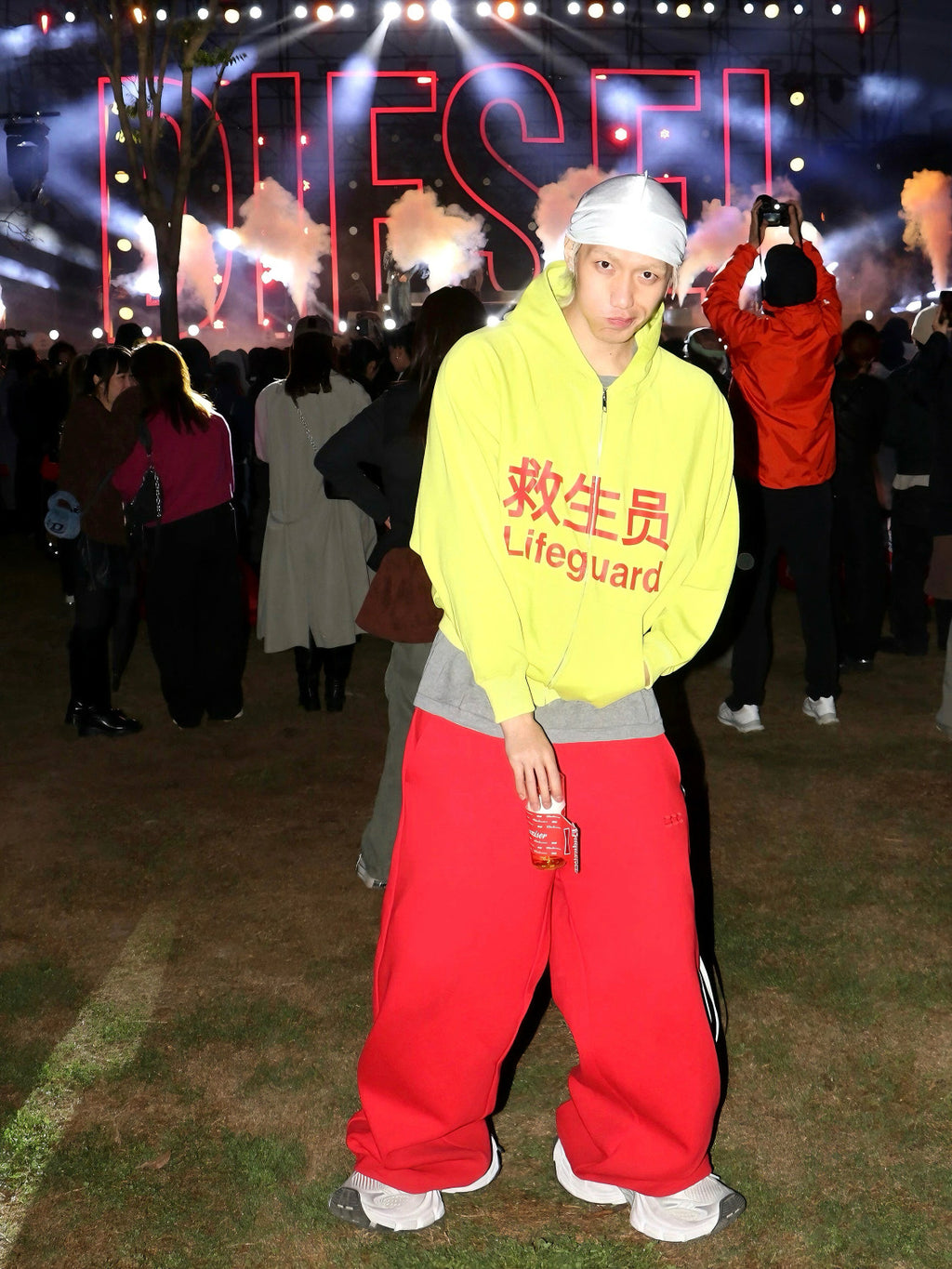 Praying Men's Fall And Winter Fluorescent Yellow Lifeguard Print Subculture Tide Zipper Hoodie Sweatshirt Ngvp #2621