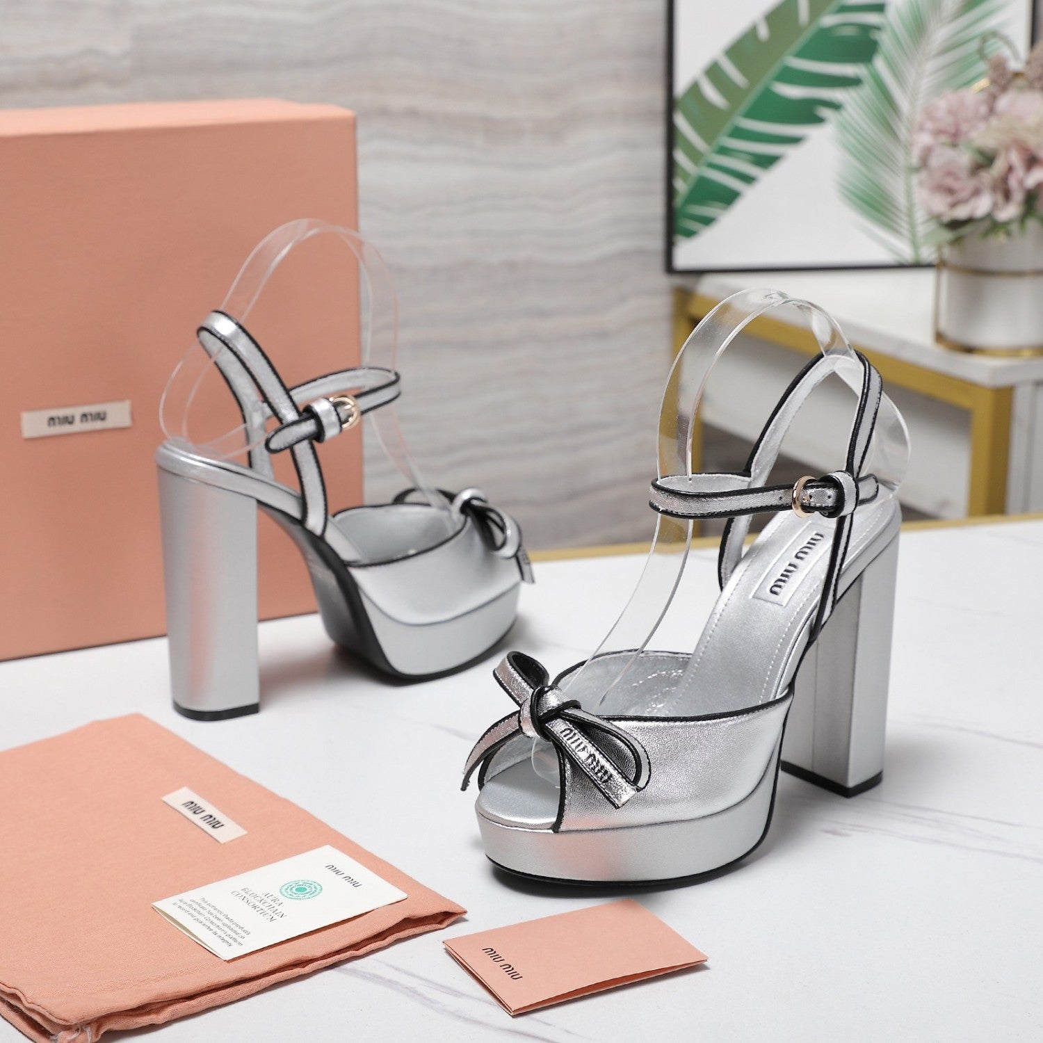 MiuMiu Mordoré nappa leather platform sandals 12cm #380320