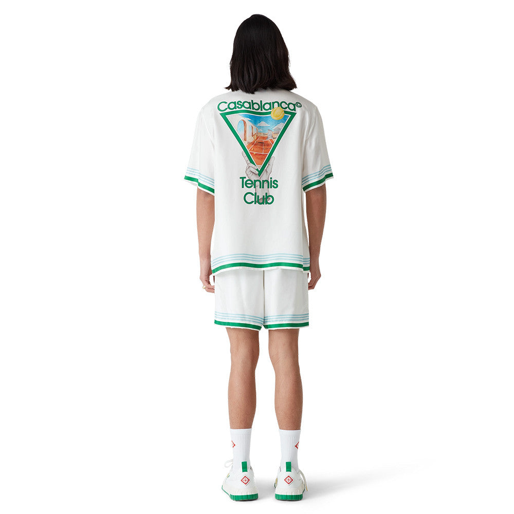 Casablanca Metaphysical Tennis Icon Short Sleeve Silk Shirt Shorts #337184