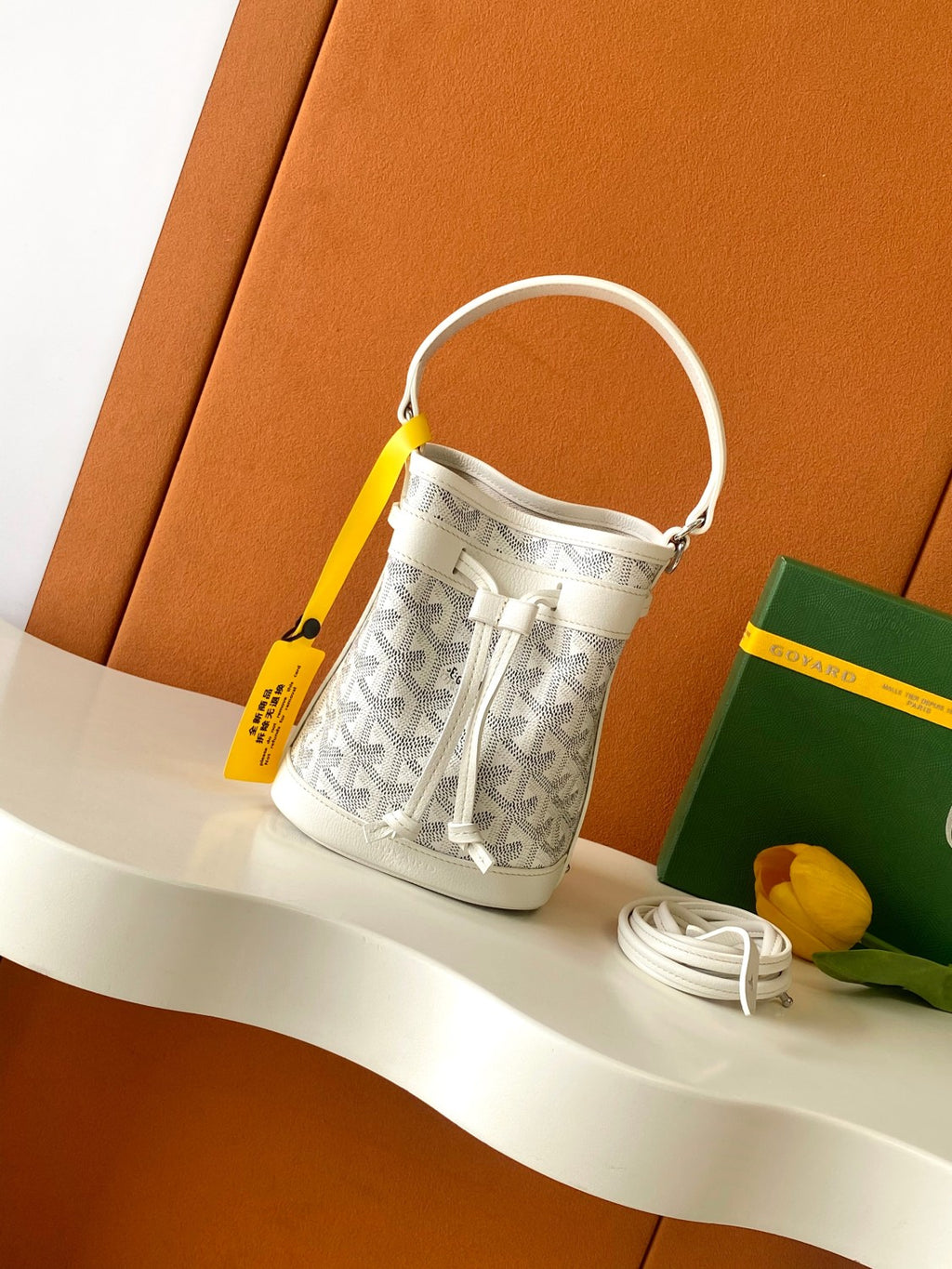 GOYARD Women's Petit Flot Mini Bucket Bag Logo Printed Drawstring Closure Shoulder Handbag Bag Bags PEFLOTMINTY10CL10P #81295