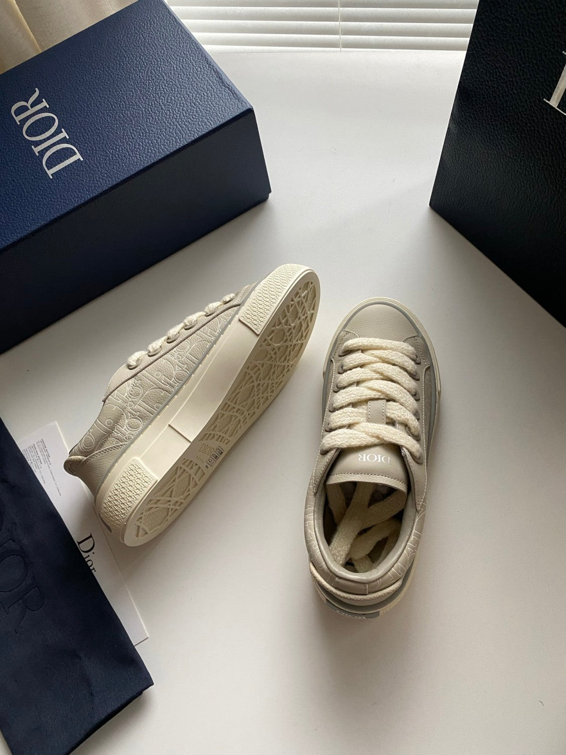Dior B33 Spin Men's Low Top Lace Up Leather Casual Printed Thick Bottom Height Increasing Sneakers Shoes #77186